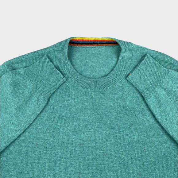 $616 PAUL SMITH 100% CASHMERE Green Crewneck Long Sleeve Sweater Mens Size M - Picture 5 of 16